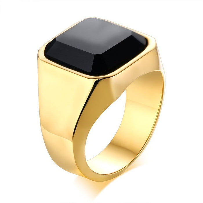 stainless steel agate ring