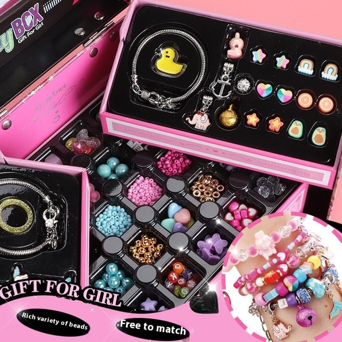 Children's Treasure Jewelry Box Girl Bracelet String Beads Diy Handmade Ornament