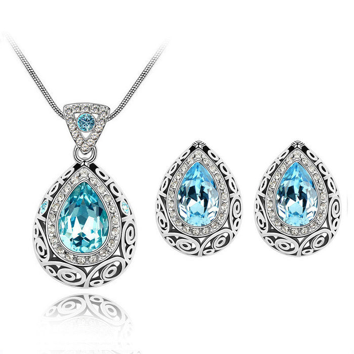 Austria crystal water droplet Necklace