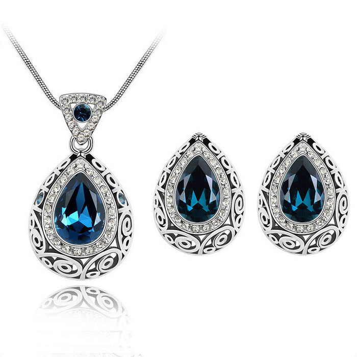 Austria crystal water droplet Necklace