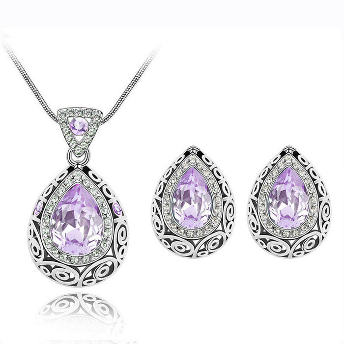Austria crystal water droplet Necklace