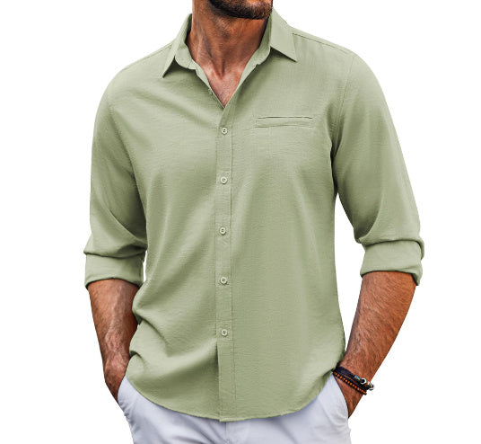 Solid Color Button Shirt