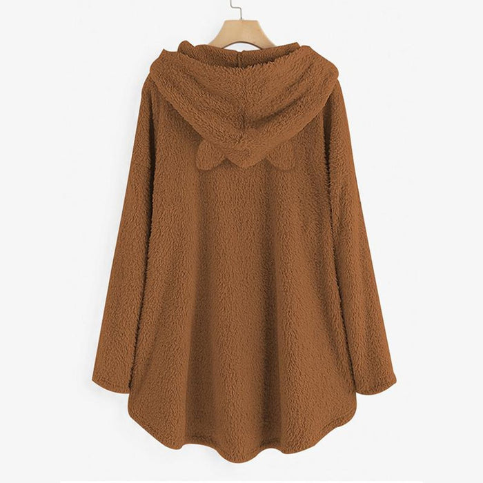 Hooded Pullover Cat Print