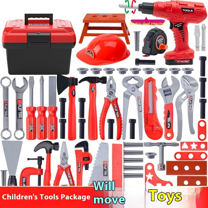 Toolbox Engineer Simulation Repair Tools Pretend Toy Electric Drill Screwdriver Tool Kit Play Toy Box Set for Kids