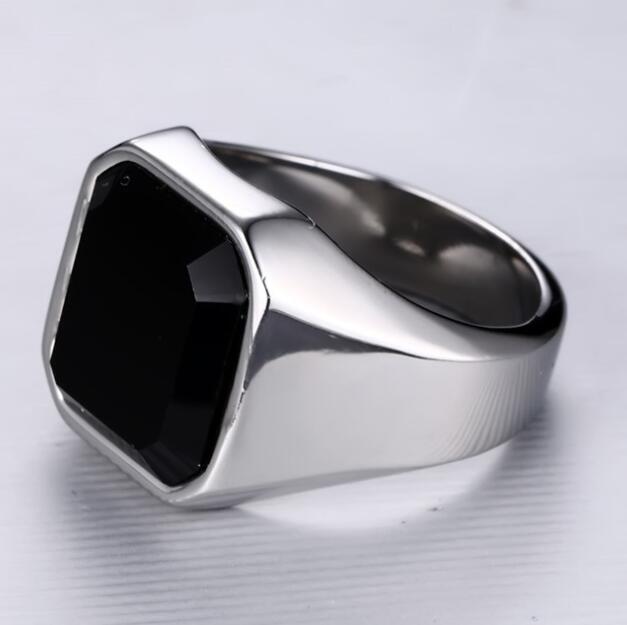 stainless steel agate ring