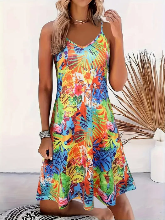 Tropical Print Dress