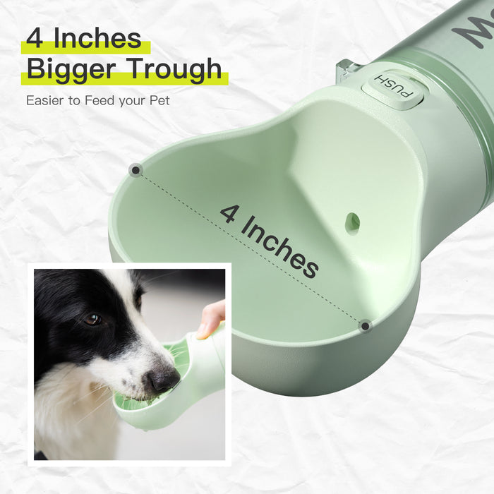 Pet Water Bottle Feeder Bowl 2 in 1 Leak Proof Portable Food Bottle Pets Outdoor Travel with Poop Bag