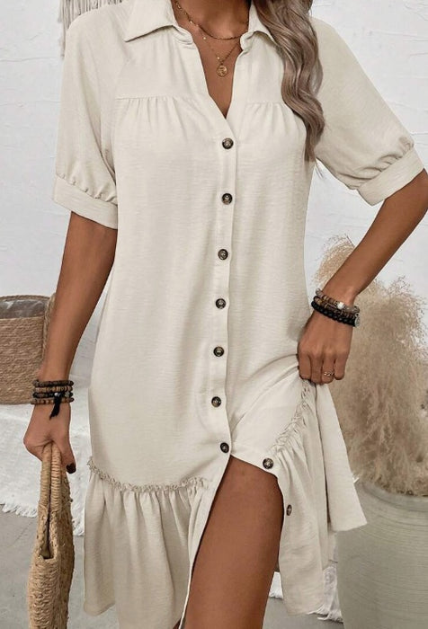 Collar Button Up Dress
