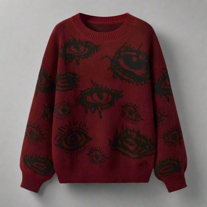 Wide Knitted Jacquard Sweater