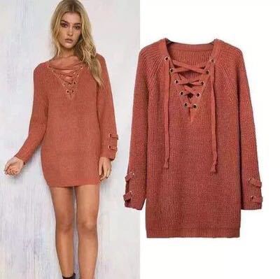 Mesh Lace Up Sweater