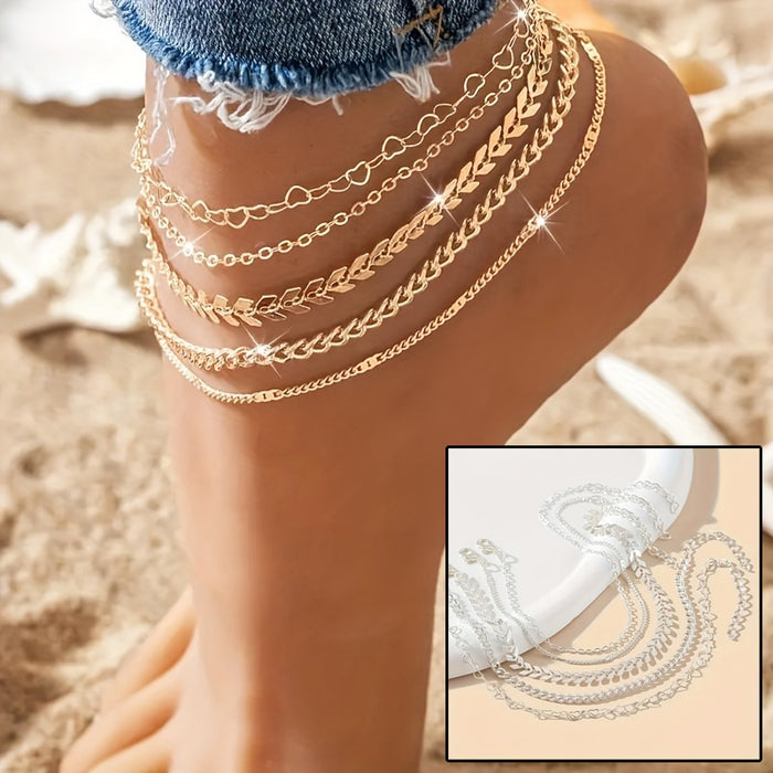 5Pcs Chain Anklet