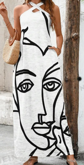 V-Neck Straight Dress