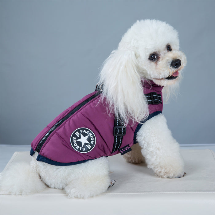 Waterproof & Winter Dog jacket With Harness