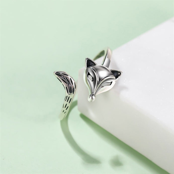 S925 Silver Unisex Fox Ring