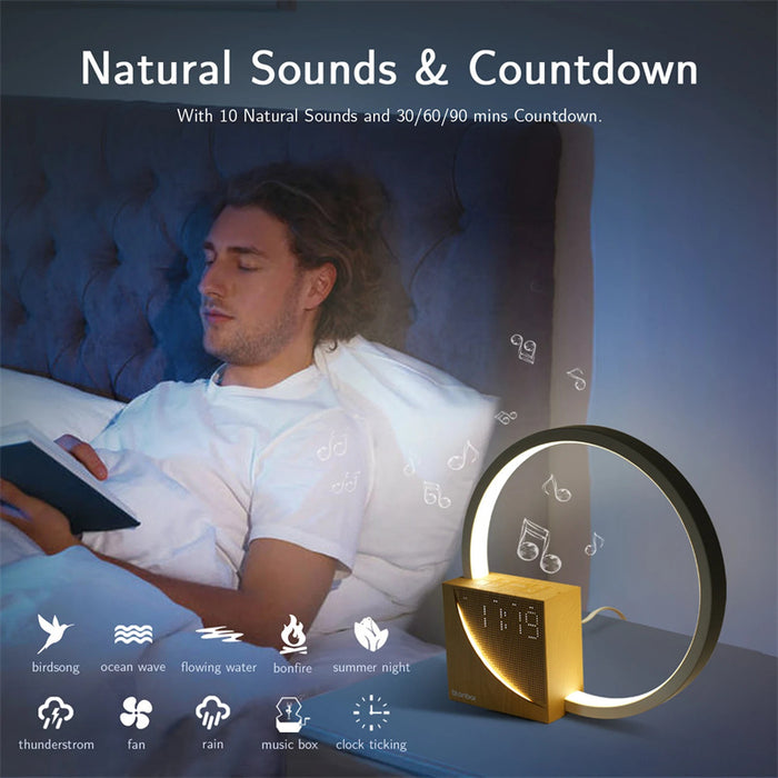 Bedside Lamp Touch Table Lamp With Natural Sounds, Desk Lamp With Alarm Clock, Touch Control 3 Levels Brightness