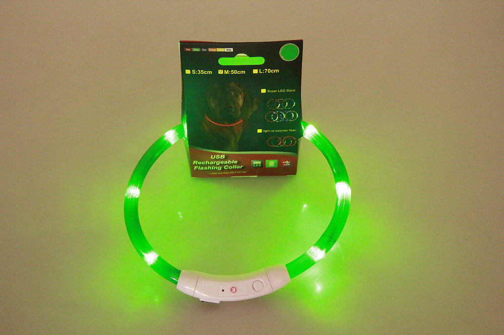 Pet Flashing Collar USB Rechargeable Glowing Safety Collar