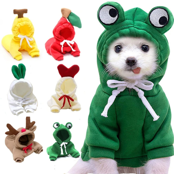 Cute Fruit Dog Fleece Clothes For Small Dogs Hoodies Winter Warm
