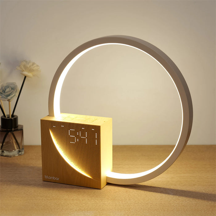 Bedside Lamp Touch Table Lamp With Natural Sounds, Desk Lamp With Alarm Clock, Touch Control 3 Levels Brightness