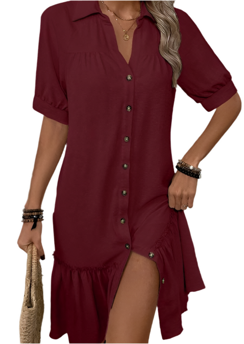 Collar Button Up Dress