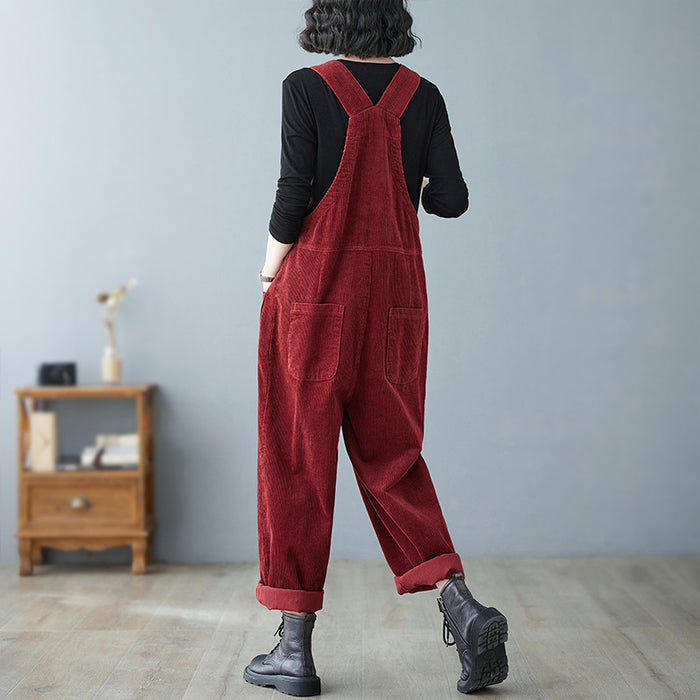 Retro Lazy Corduroy Overall