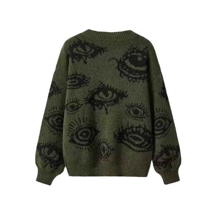Wide Knitted Jacquard Sweater