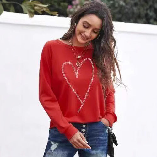 Heart Sweatshirt Top