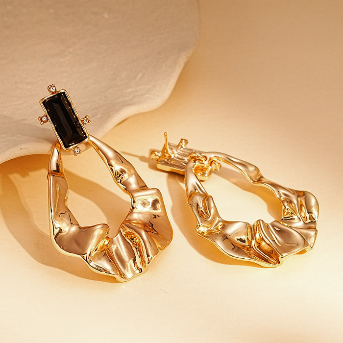 Black Rhinestone Water Drop