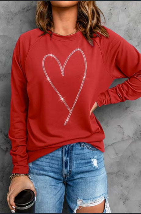 Heart Sweatshirt Top