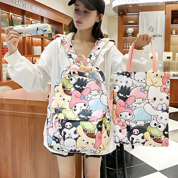 3pcs Cinnamoroll Hello Kitty Sanrio Backpack Set
