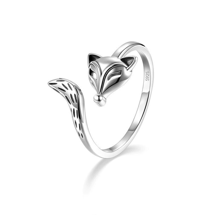 S925 Silver Unisex Fox Ring
