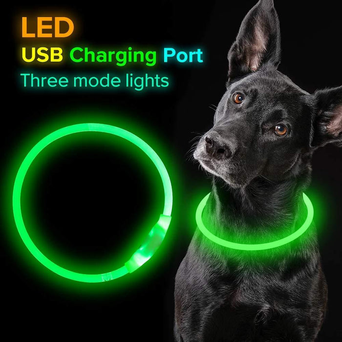 Pet Flashing Collar USB Rechargeable Glowing Safety Collar