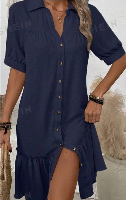 Collar Button Up Dress