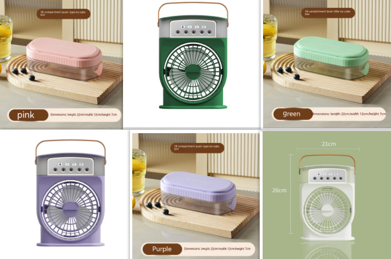 Portable Humidifier Fan Air Conditioner USB 5 Hole Mist Sprayer