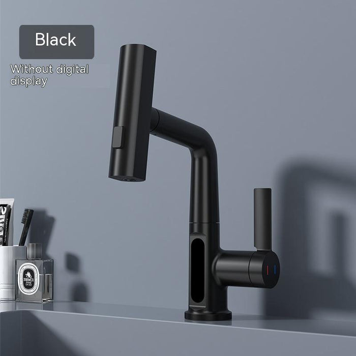 Intelligent Digital Display Faucet Pull-out Basin Faucet Temperature