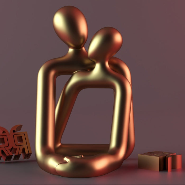 Heartwarming Couple Resin Statue - A Timeless Modern Home Decor Accent