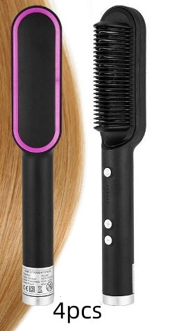 2 In 1 Hair Straightener Hot Comb Negative Ion Curling Tong Dual-purpose Electric Hair Brush