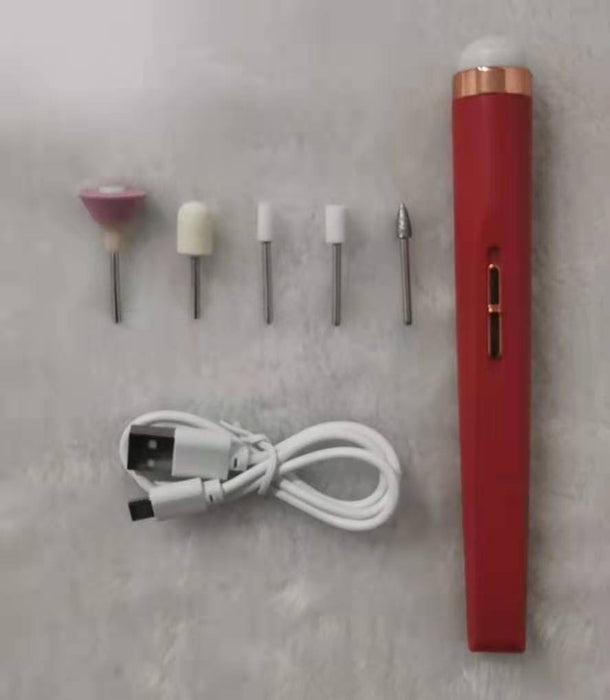 5in1 Manicure Machine Set Electric Nail Drill Polisher Cordless USB