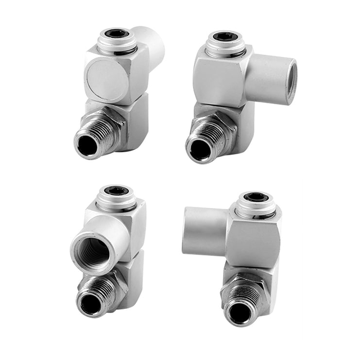 4pcs/Set Aluminum 1/4" Universal 360 Swivel Air Hose Connector Adapter Tool