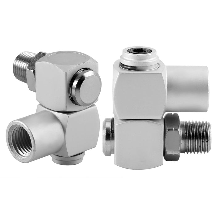 4pcs/Set Aluminum 1/4" Universal 360 Swivel Air Hose Connector Adapter Tool