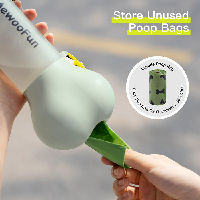 Pet Water Bottle Feeder Bowl 2 in 1 Leak Proof Portable Food Bottle Pets Outdoor Travel with Poop Bag