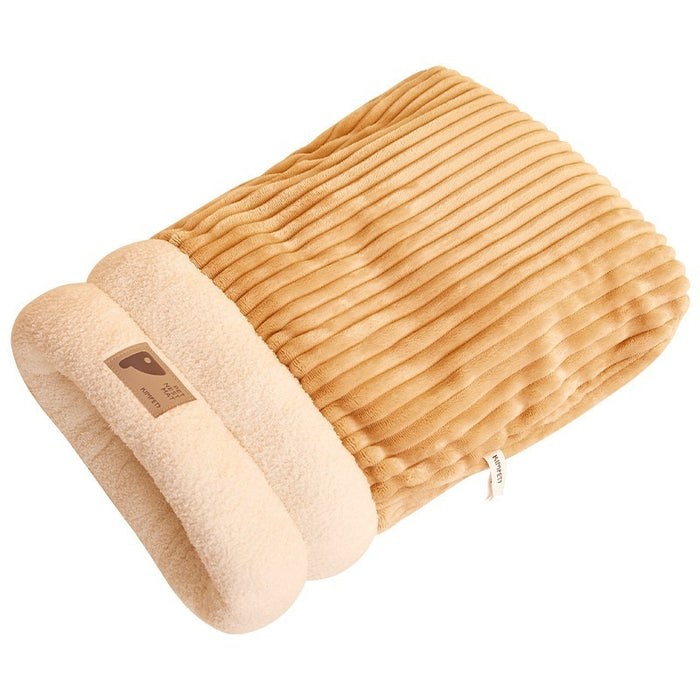 Winter Warm Cat Nest Sleeping Bag Cozy Soft Pet Bed Semi Enclosed