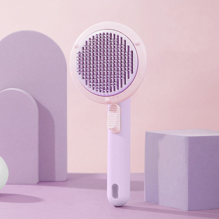 New Pet Cat Brush Hand-held Steel Wire Self-cleaning Comb Looper