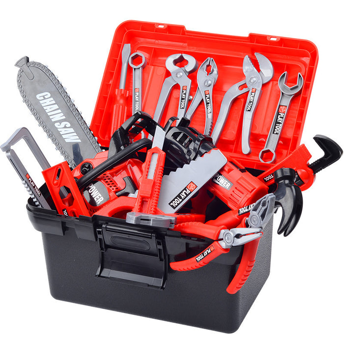 Toolbox Engineer Simulation Repair Tools Pretend Toy Electric Drill Screwdriver Tool Kit Play Toy Box Set for Kids