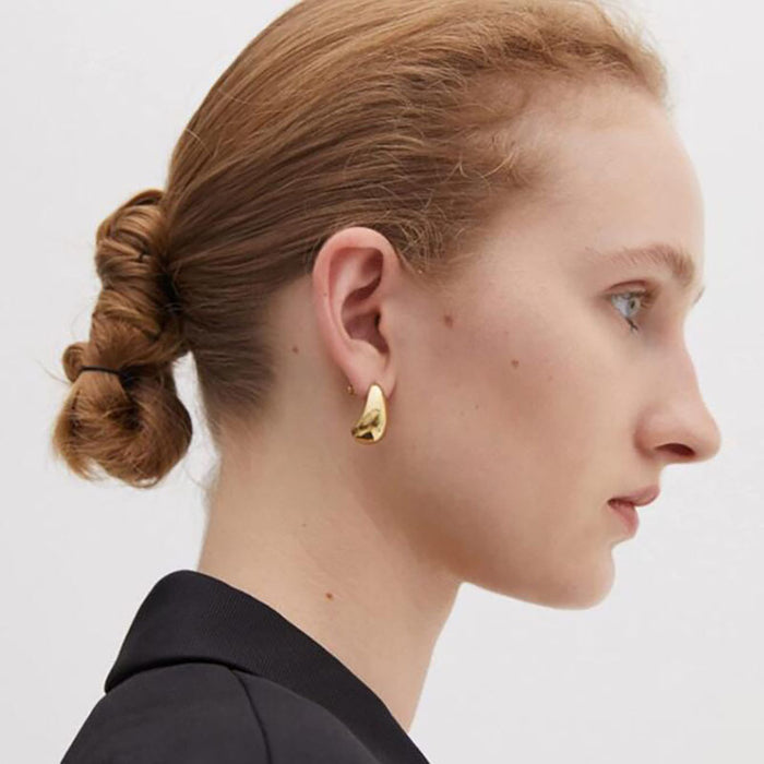 Metal Water Drop Earrings