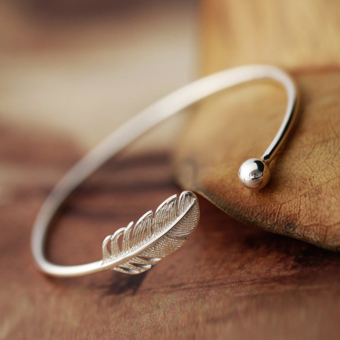 S925 Sterling Silver Leaf