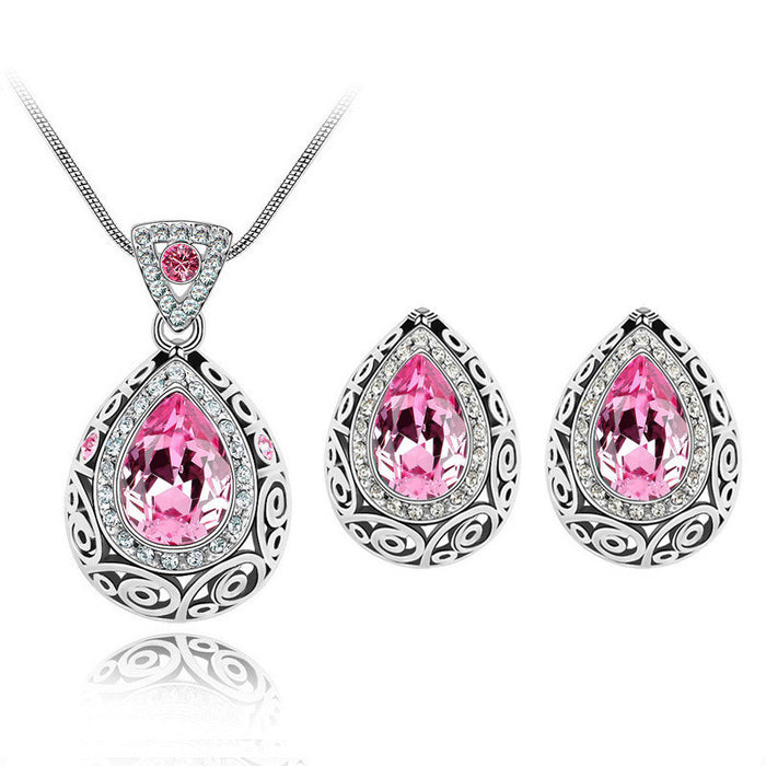 Austria crystal water droplet Necklace