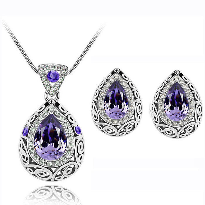 Austria crystal water droplet Necklace