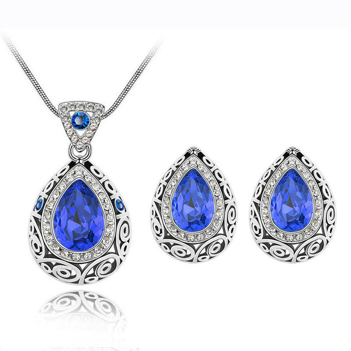 Austria crystal water droplet Necklace