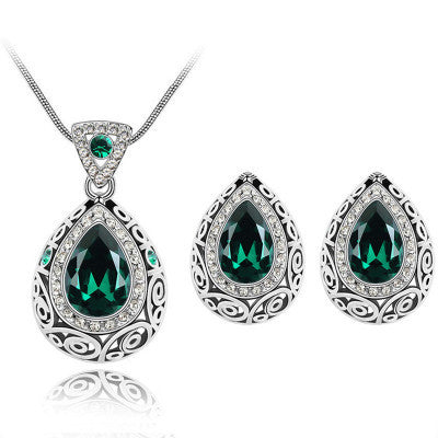 Austria crystal water droplet Necklace