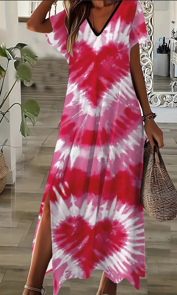 Peach Printed Dress